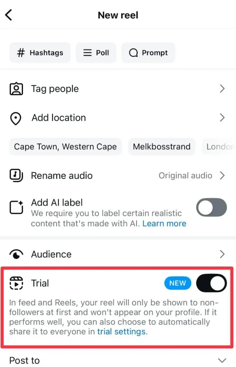 instagram new feature trial reels